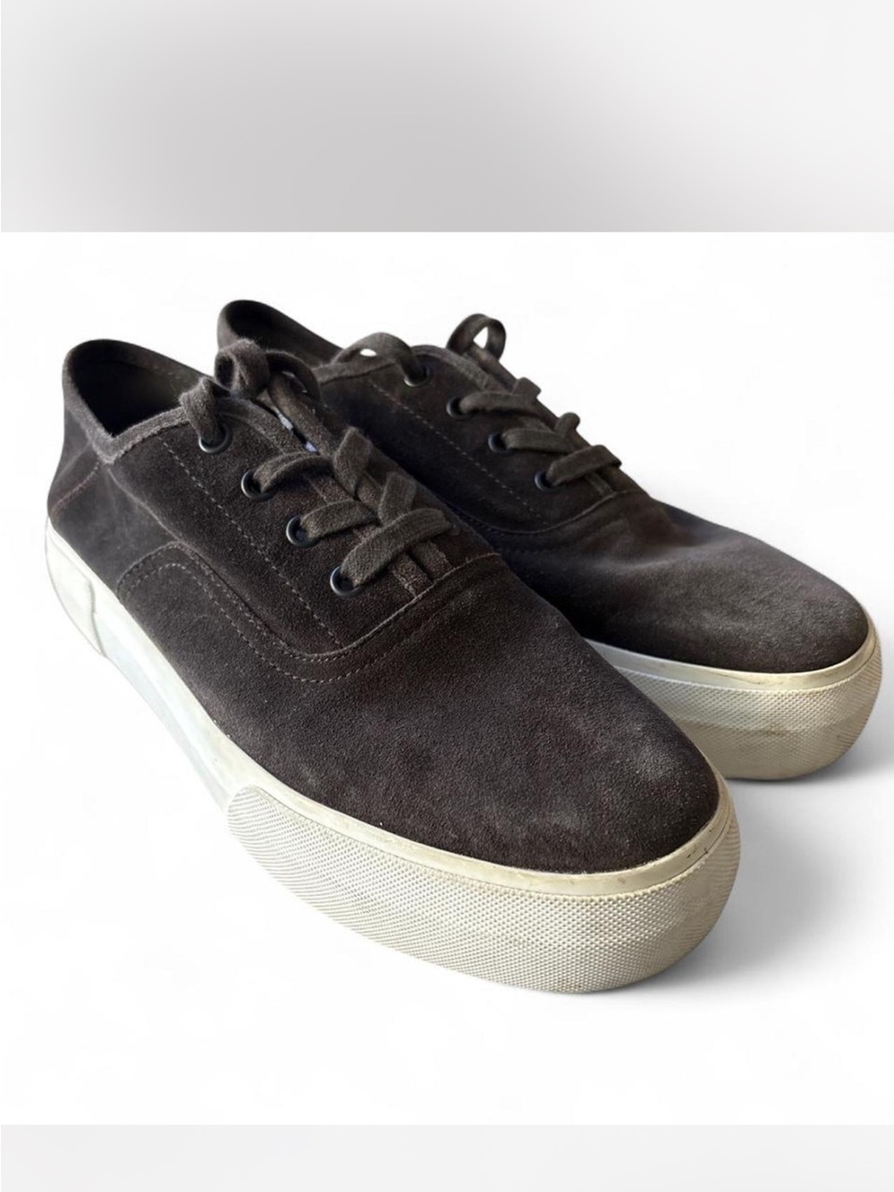 Vince Dark Brown Suede Low-Top Sneakers